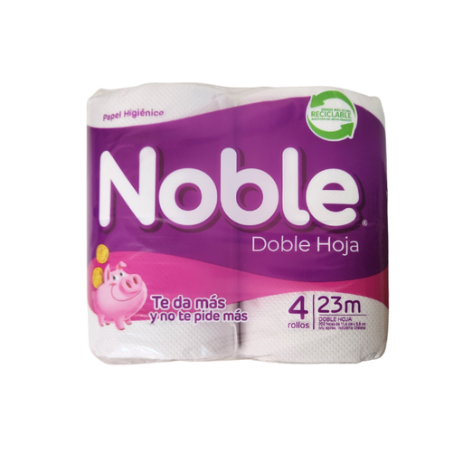 Pack de papel higiénico 50 mts Noble 4 Unidades